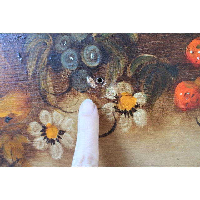 Red Vintage Hand Painted Coat Rack W/ Fruit Motif For Sale - Image 8 of 9