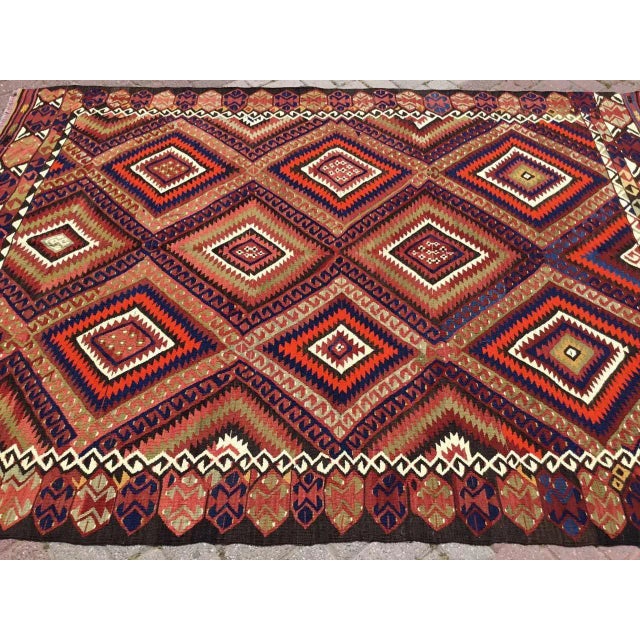 Mid-Century Modern Nomadic Handmade Kilim - 73" X 102" For Sale - Image 3 of 11