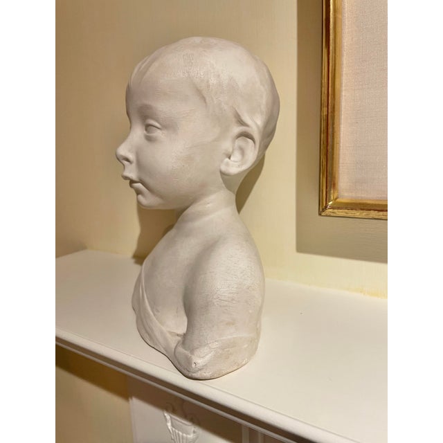 Mid 20th Century Plaster Bust of a Young Boy For Sale - Image 5 of 9