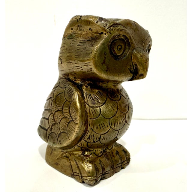 Brass owl figurine purchased at the Olympic Park vintage market in Munich, Germany. Stands 3” tall x 2.5” x 1.75”. Has...