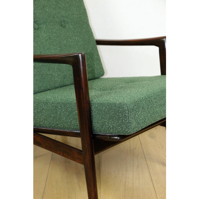 Vintage PRL Lounge Chair in Green Boucle, 1970s For Sale - Image 9 of 12