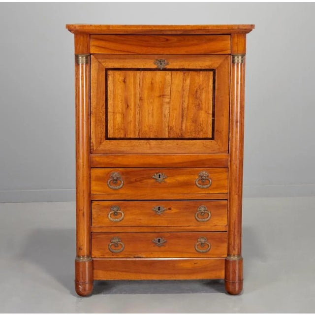 Mid 19th Century French Empire Bronze Mounted Secretaire a Abattant For Sale - Image 11 of 11