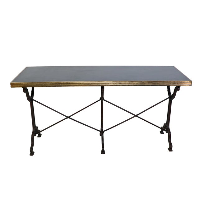 2020s Matthew Izzo Home Avignon Hand Hammered Iron Bistro Dining Table - 63"w For Sale - Image 5 of 5