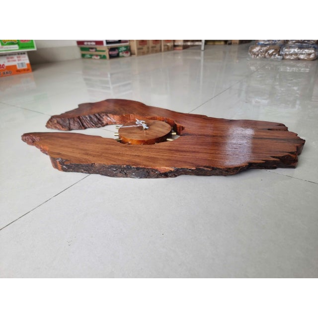 Brown Meteor Through Time – One-of-a-Kind Handcrafted Driftwood Wall Clock Sculpture For Sale - Image 8 of 18