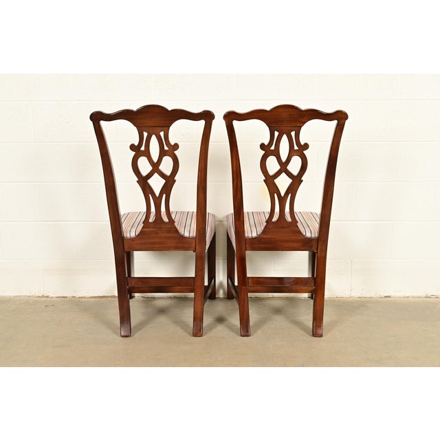 Drexel Heritage Georgian Carved Mahogany Dining Chairs, Set of Six For Sale - Image 12 of 13