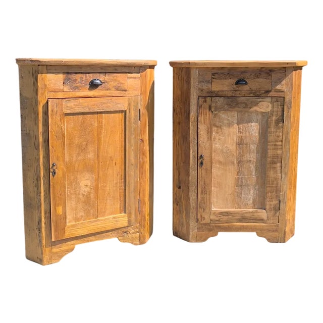 Corner Cabinets, 1980s, Set of 2 For Sale