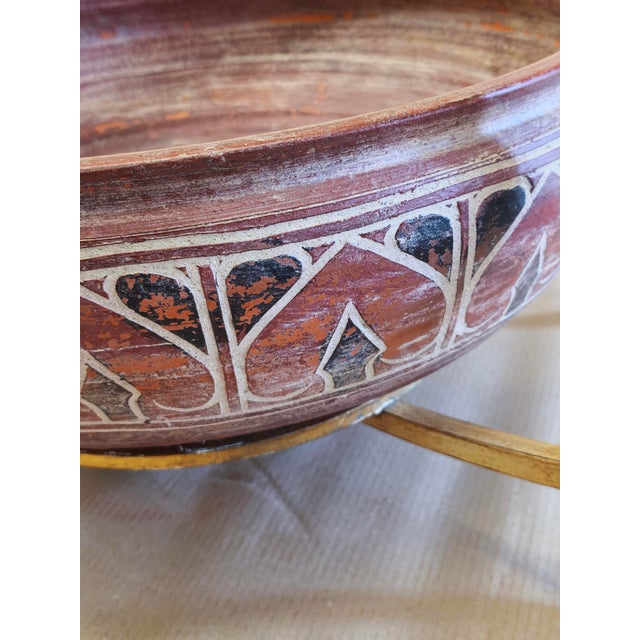 Liberty Jr Coffee Table in Gilded Wrought Iron, Glass, and Art Ceramics, Prato, 1990s For Sale - Image 6 of 9