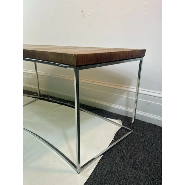 1970s Milo Baughman Modern Rosewood & Chrome Demilune Bench For Sale - Image 9 of 10