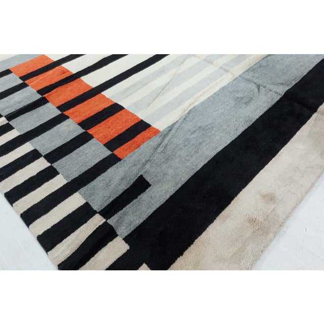 Modern Deco Rug by Doris Leslie Blau Size: 11'9" × 17'7" (358 × 535 cm) A modern Art Deco inspired rug hand knotted out of...