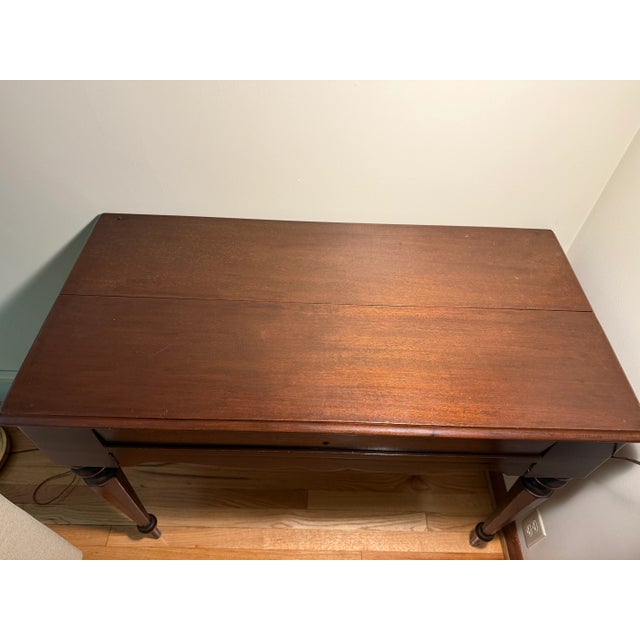 Victorian Antique Solid Wood Piano Spinet Desk For Sale - Image 3 of 11