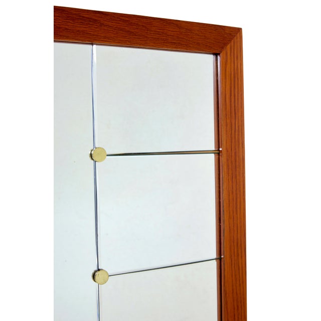 1950s Swedish Oak Framed Mirror by Glas and Tra, 1950 For Sale - Image 5 of 8