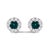 Contemporary .925 Sterling Silver 1/3 Cttw White and Blue Diamond Halo Stud Earrings, Pair For Sale - Image 3 of 4