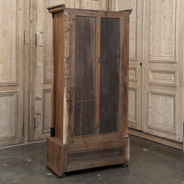Antique Dutch Solid Cherry Wood Neoclassical Display Bookcase ~ Vitrine With Ebonized Trim For Sale - Image 18 of 18
