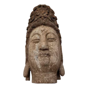 Monumental Antique Ming Dynasty Carved Guanyin Buddhist Temple Sculpture