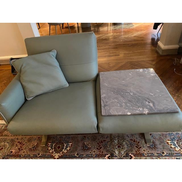 Modern Gamma Arredamenti Modern Armchair With End Table and Matching Ottoman For Sale - Image 3 of 11