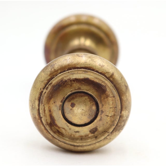 Vintage concentric passage door knobs made of brass with a patina finish. Priced as a pair of knobs with a spindle. Good...