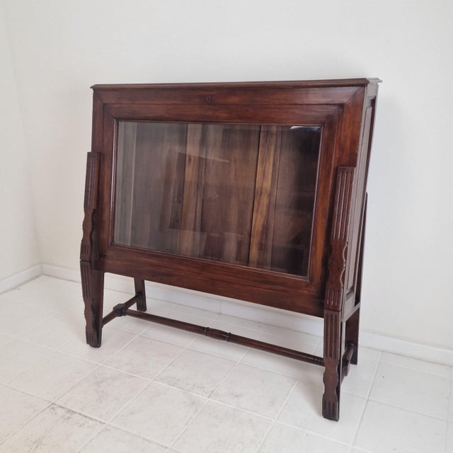 19th Century Mahogany Cartographic Display Cabinet with Drop-Front Viewing Table For Sale - Image 9 of 18