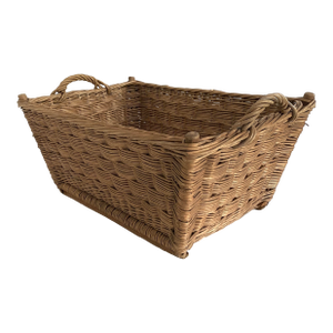 1960s French Wicker Market Basket 28" X 19"