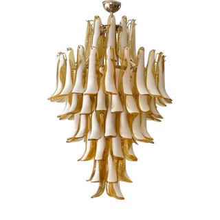 Amber Colored Murano Chandelier For Sale