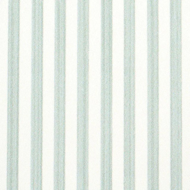 Transitional SAMPLE - Schumacher Edwin Stripe Narrow Wallpaper In Eucalyptus For Sale - Image 3 of 4