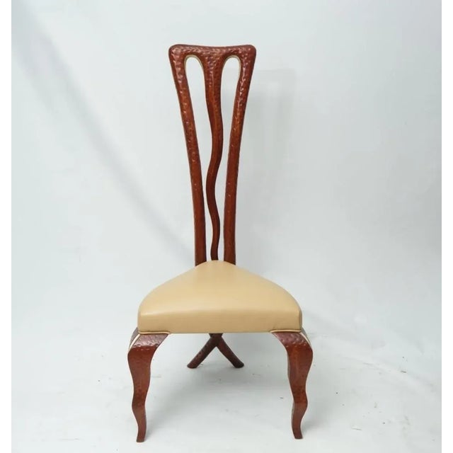 Christopher Guy Christopher Guy 1990's Side Chair in Mahogany With Crossed Legs and Leather Seat - 2 Available For Sale - Image 4 of 12