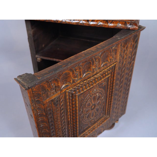 French 18th Century French Carved Walnut Tabouret Cabinet For Sale - Image 3 of 17