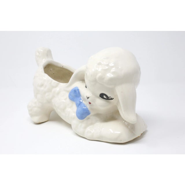 1950s Vintage Ceramic Lamb Planter For Sale - Image 5 of 9