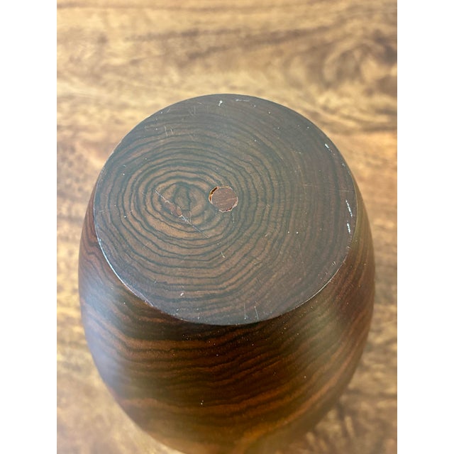 Wood Vintage Rosewood Turned Vase, 1950s For Sale - Image 7 of 7
