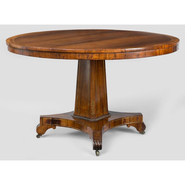 Antique English Regency Rosewood Centre Table For Sale - Image 4 of 9