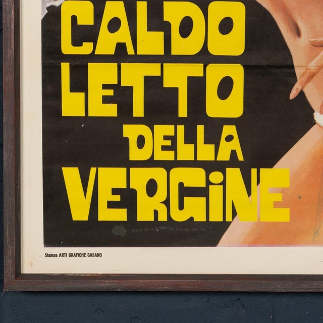 Black Vintage Italian Film Poster for the Warm Bed of the Virgin, 1974 For Sale - Image 8 of 17