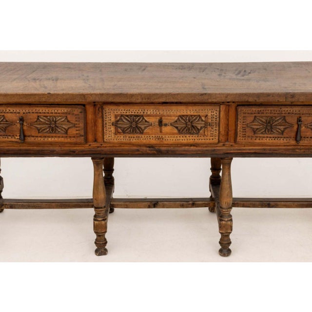 Early 20th Century Spanish Baroque-Style Walnut Console Table For Sale - Image 5 of 11