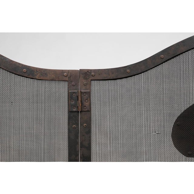 French Art Deco Wrought Iron Fireplace Screen, 1890s For Sale - Image 5 of 16