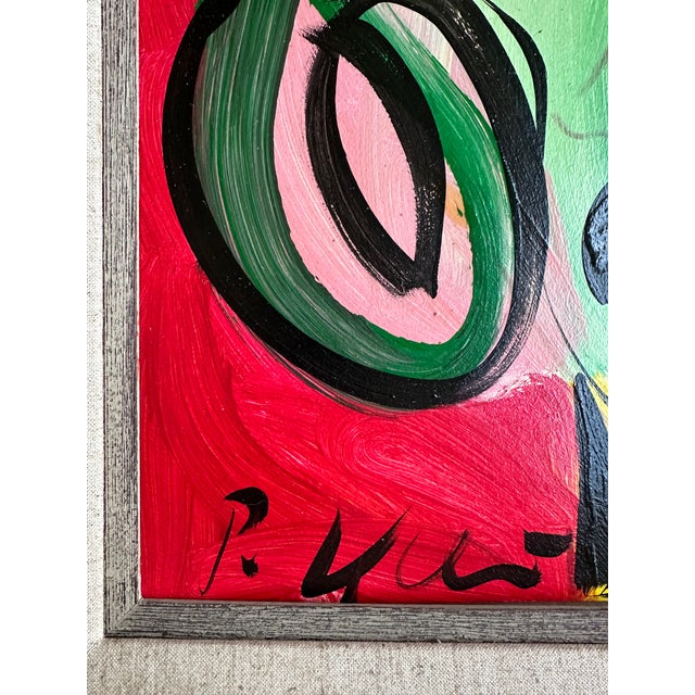 Abstract Peter Keil Abstract Portrait Painting For Sale - Image 3 of 5
