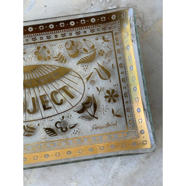 1960s Vintage 1960s George Briard Tobacco Brand Glass Promotional Tray For Sale - Image 5 of 9