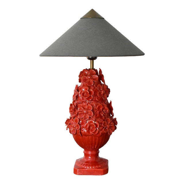 Manises Flora Rojo Bermellón Lamp by Can Betelgeuse Studio For Sale