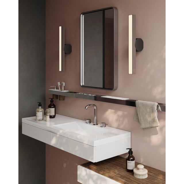 Contemporary Ip Calee V2 Satin Graphite and Brass Wall Light by POOL For Sale - Image 3 of 6