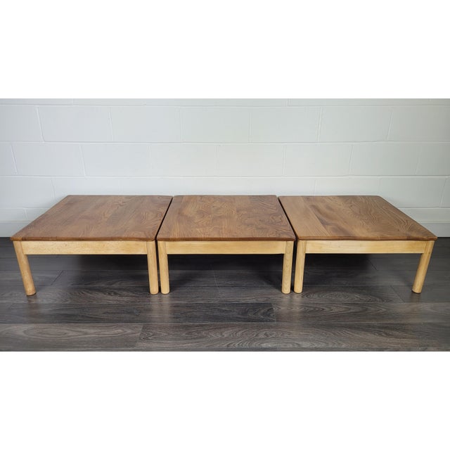 Square Side Tables from Ercol, 1980s, Set of 3, in Restored conditions. Designed 1980 to 1989 This piece is attributed to...