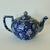 1950s Calico Blue Teapot, Blue White Floral Chintz, Staffordshire Crownford China, England For Sale - Image 4 of 9