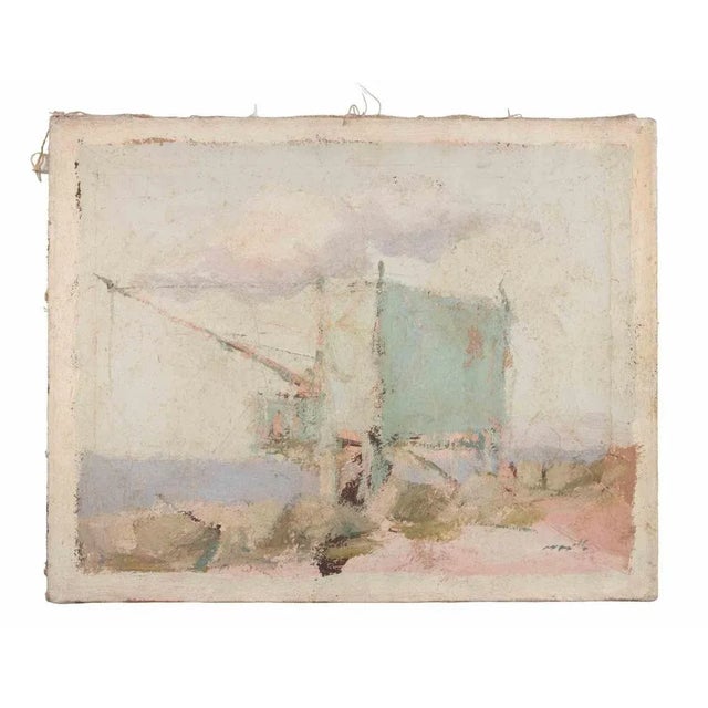 Oil on canvas realized by Franco Marzilli (1934-2010) in 1970s. Hand signed lower right. Fair condition. Franco Marzilli...