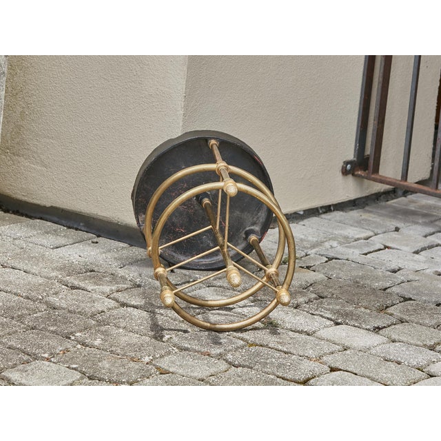 English Late Victorian Era Brass and Iron Umbrella Stand with Pinecones, 1900s For Sale - Image 4 of 9
