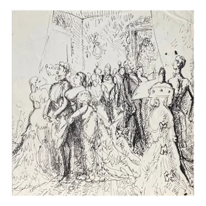 Harold Hope Read Court Scene Drawing