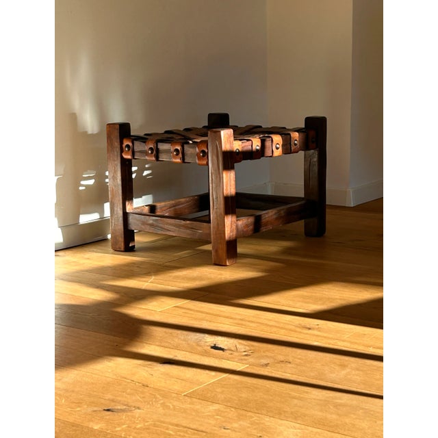 1970s Brazilian Teak & Acacia Brutalist Ottoman in the style of Rodrigues & Percival Lafer, 1970s For Sale - Image 5 of 12