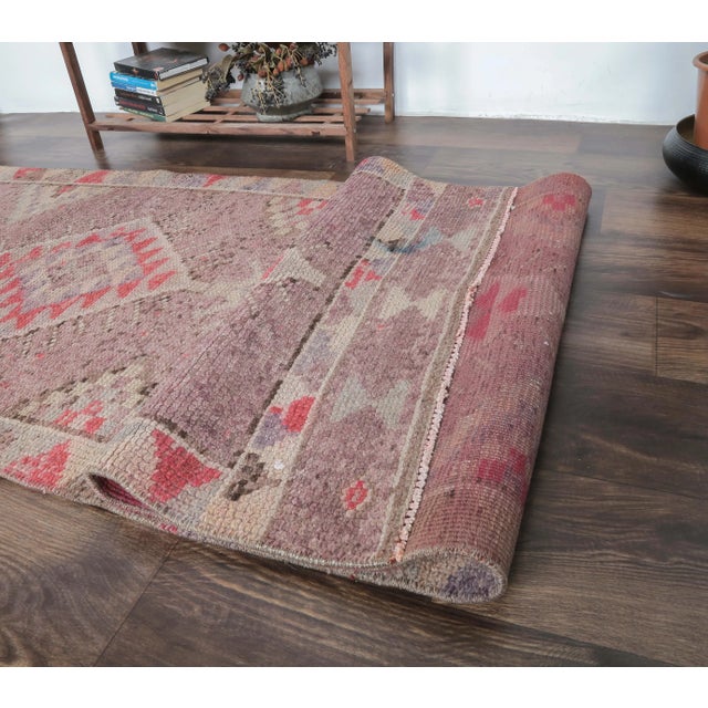 Textile Turkish Hand-Knotted Runner For Sale - Image 7 of 8