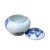 2000 - 2009 Chinese Oriental Blue Off White Porcelain Round Container Urn For Sale - Image 5 of 7
