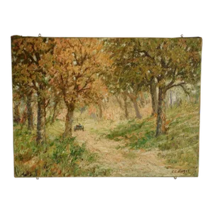 James Magee B.1864 Impressionist Forest Landscape Oil Painting