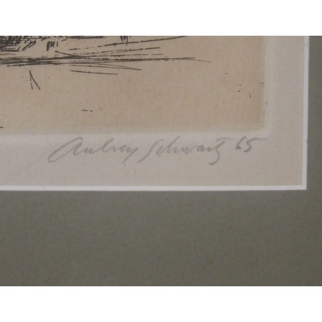 Contemporary Vintage Aubrey Schwartz - "Trees" Framed Limited Edition Etching (#188/210) (1965) (American) For Sale - Image 3 of 7