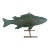 Antique American Patinated Copper Fish Weathervane on Display Stand For Sale