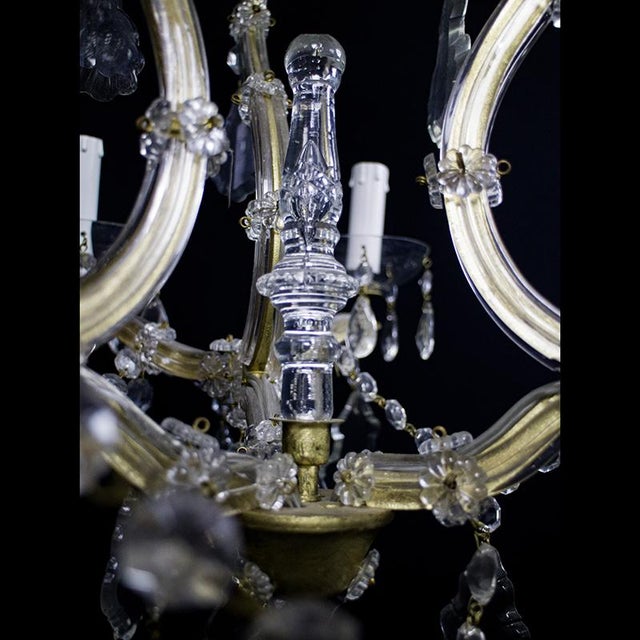 Maria Teresa Chandelier with 6 Lights in Bohemian Crystal, 1950s For Sale - Image 3 of 11
