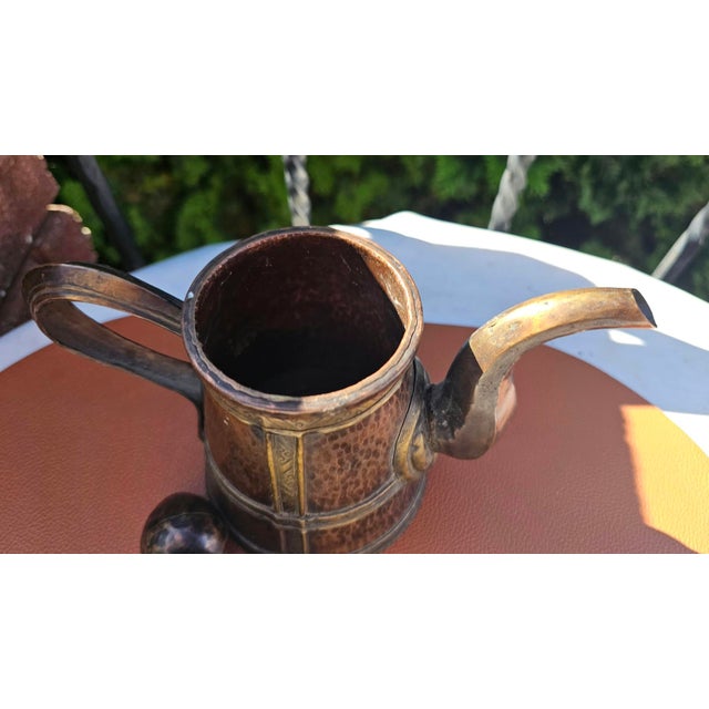 Art Deco Tibetan Copper Pitcher with Brass Fittings, 1920s, Set of 2 For Sale - Image 9 of 11