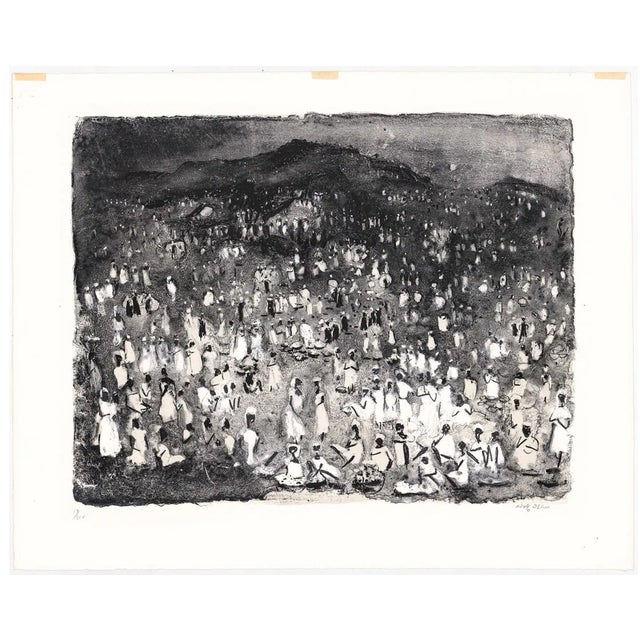 1960s 1961 Adolph Dehn Haitian Nights Lithograph For Sale - Image 5 of 5